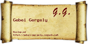 Gebei Gergely névjegykártya